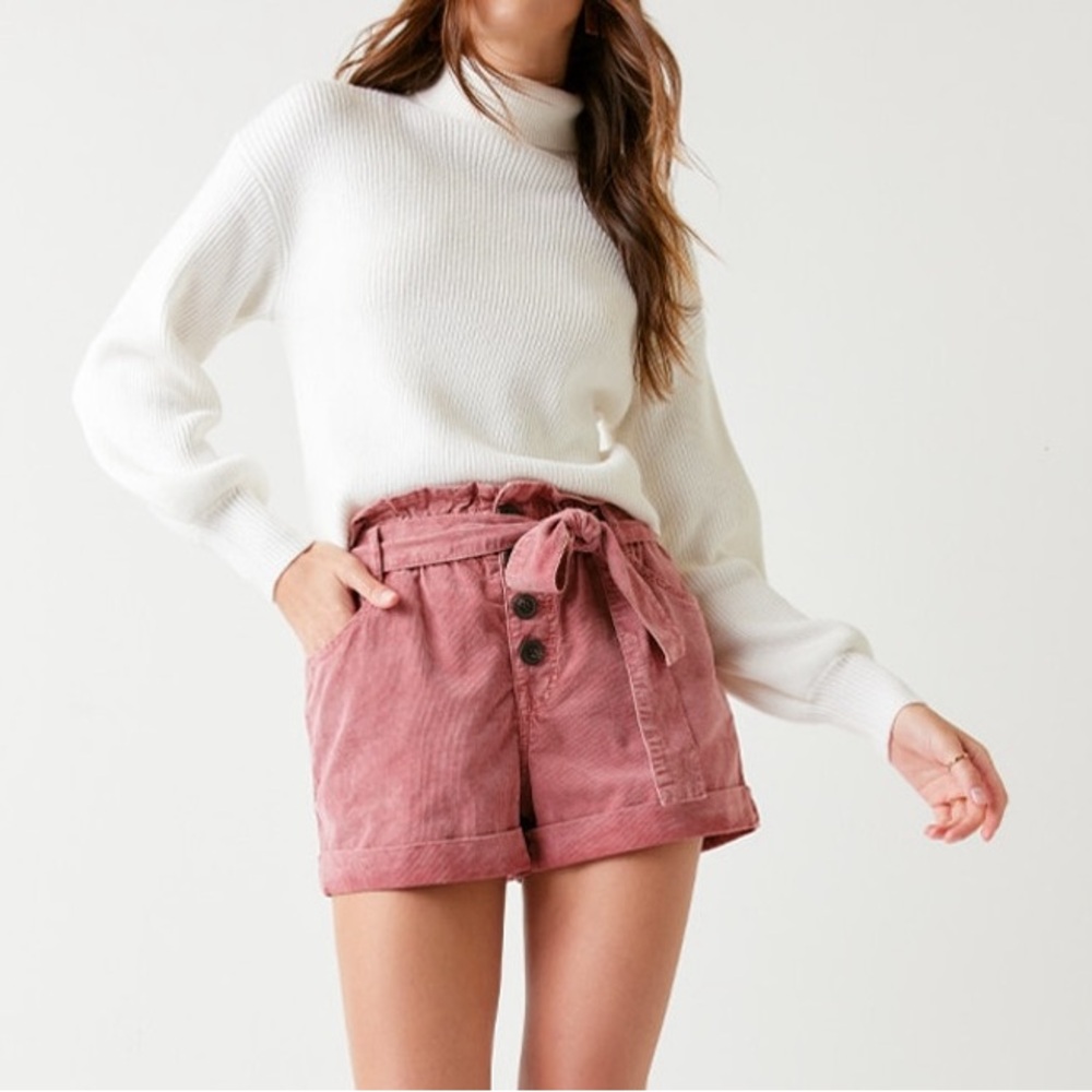 Tie Waist Corduroy Shorts